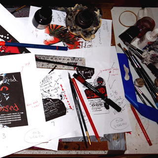 Nik Fiend's art desk